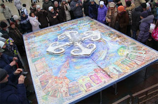 The largest Christmas gingerbread postcard was created in Odessa