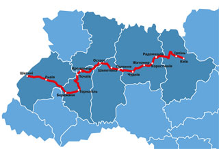 Bicycle Route EuroVelo 4 covers 700 km from Lviv to Kyiv