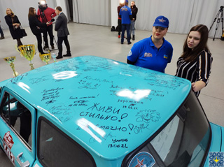 Ukraine ZAZ cars in Monte-Carlo Classic Rally | ZAZ-966 roof with inscriptions and signs