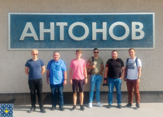 Antonov Plant Tour | Aviation Enthusiasts from Krakow EPKK Spotters Group in front of Antonov Serial Production Plant