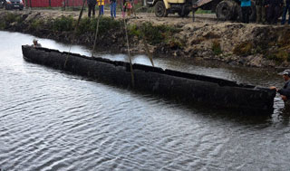Ancient dugout canoe was found in Styr river of Lutsk region