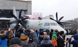 New Ukrainian aircraft Antonov An-132D was presented in Kiev