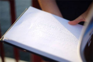Travel guide in Braille tactile writing published in Lutsk