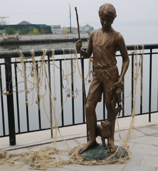 Fisherman Boy Sculpture opened on 04.11.2018 in Mykolaiv