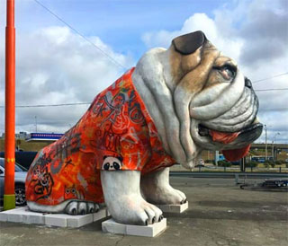 English Bulldog Sculpture set on 06.10.2019 in Kiev | 5 Meter Friend