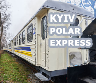 Polar Express Train runs at Kyiv Children's Railway on Winter Holidays