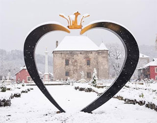 St Miklos Castle Heart Sculpture was installed for All in Love