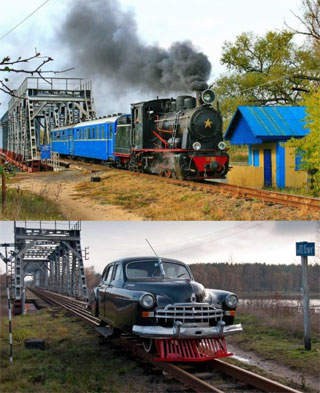 Haivoron Narrow Gauge Railway Steam Train Tour | GR-280 Locomotive and railcar ZIM (GAZ-12)