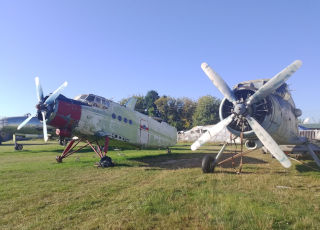 Antonov AN-6 is a new Exhibit of Oleg Antonov State Aviation Museum next to Antonov AN-2P