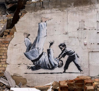 DART Ukraine organized the first test Borodyanka Tour with visit of Banksy Art - The Judo Throw