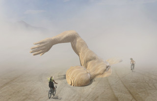 Burning Man 2025 presents Five Ukraine Art Projects - Merman - Swimmer in the Heart of the Desert