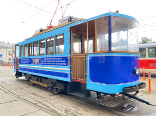 Kyiv Retro Tram M2-M 1892 is back for Tram Tours on Podil after Restoration - Outside View