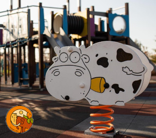 Underhill Earth History Park celebrated 4 Years Birthday of Children's Happiness - Cow at Children Playground