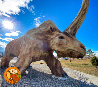 Underhill Earth History Park celebrated 4 Years Birthday of Children's Happiness - Elasmotherium Statue