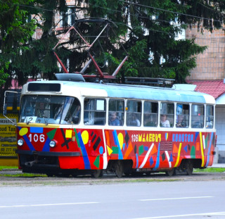 Tram in the Style of Kazimir Malevich is a New Artistic Calling Card of Konotop