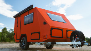 LifeStyleCamper X-RID is a New Tourist Caravan made in Ukraine - Front-Side View