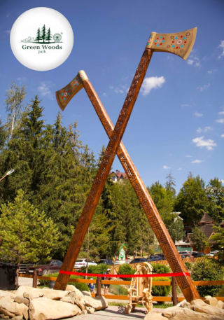 The Largest Hutsul Bartkas was installed at Yaremche Green Woods Park