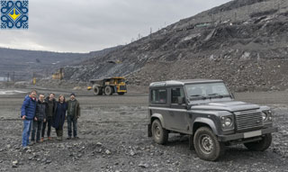 Descent Into Quarry UGOK | Special Tour | Group picture with BelAZ 7513 of 130 tons on the background