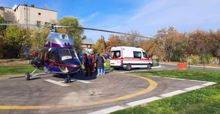 Air Ambulance Helicopter Mi-2MSB-1 present on 22.10.2021 in Zaporizhzhia - Local Clinic Helipad